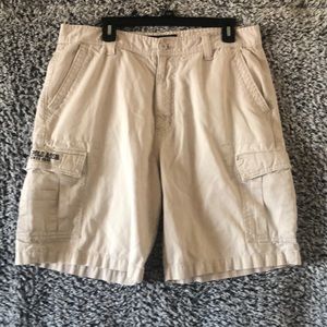 US POLO ASSN Denim CARGO SHORTS Light Beige 7 Pocket Men Size XL W36